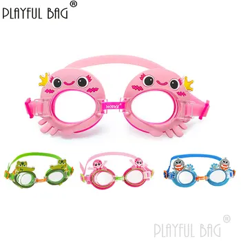 Очки для плавания Playful bag с изображением персонажей видеоигр, очки для плавания в большой оправе, водонепроницаемые очки для плавания с милым мультяшным дизайном E166