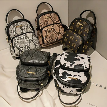 Повседневный рюкзак для путешествий, сумка для мобильного телефона с принтом змеи и коровы, портативный рюкзак, тактический мужской женский рюкзак