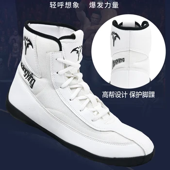 Популярная боксерская обувь мужская черная белая для тренировок по поднятию тяжестей Big Boy Дизайнерская спортивная обувь женская Борцовская обувь высшего качества Унисекс