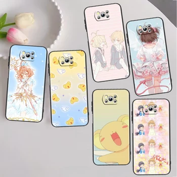 Похититель карт Sakura Catoon girl Для Xiaomi Poco X5 X3 Pro X4 F4 F3 GT M5 M5s M4 M3 C55 C50 C40 5G Черный Чехол Для телефона