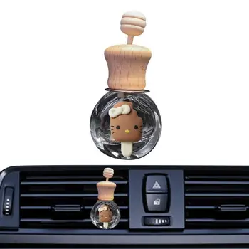 Пустая стеклянная бутылка для автомобильных ароматов, симпатичный флакон освежителя, зажим для духов, вентиляционное отверстие, диффузор эфирных масел для ароматерапии