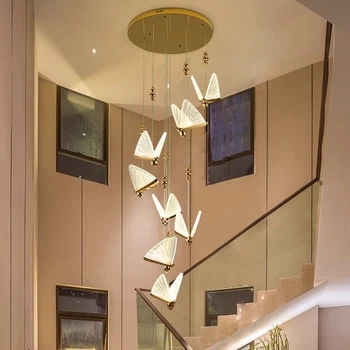 Роскошный светодиодный подвесной светильник Butterfly для кухни, столовой, кофейни, спальни, лестницы, Подвесной светильник