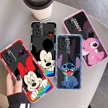 Семейный Чехол для Телефона Mickey Minnie Stitch для Xiaomi Redmi Note 12 Pro 13 5G 9C 10 12S 13ProPlus 9 Мягкий Силиконовый Прозрачный Чехол