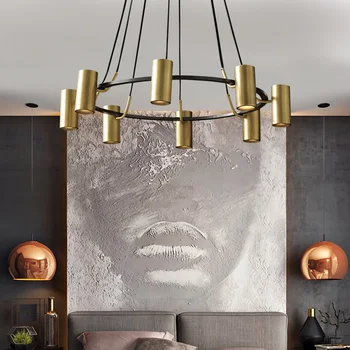 Современная светодиодная Лофт-люстра из железа и золота, люстра в стиле Ретро для гостиной, Винтажный домашний декор, Подвесной светильник