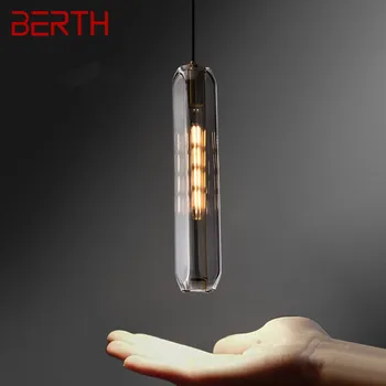 Современные латунные подвесные светильники BERTH LED Simply Creative Crystal Дымчато-серая Подвесная лампа для домашнего декора прикроватной тумбочки в спальне