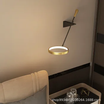 Украшение Настенный светильник с длинным рычагом Роскошный скандинавский дизайн Постмодернистское освещение для ТВ-фона Прикроватный столик в спальне в помещении