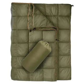 Упаковываемое Пуховое Походное Одеяло 200x140 см Легкое Водонепроницаемое Походное Одеяло Зимнее Теплое Одеяло для Пикника на Открытом Воздухе