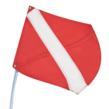 Флаг для дайвинга Флаг Для Дайвинга С Шестом Жесткости 19,69 X 24,41 дюйма Предупреждающий Флаг Для Погружения С Аквалангом, Подводной охоты, Свободного Дайвинга
