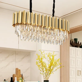 Хрустальная люстра в европейском стиле, подвесной светильник для роскошного дома, настенный светильник для гостиной, круглый подвесной светильник для домашнего декора