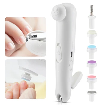 Электрическая детская шлифовальная машина для ногтей, маникюрный набор, детский Триммер для ногтей, детская машинка для стрижки ногтей, инструмент для маникюра для новорожденных, USB-зарядка